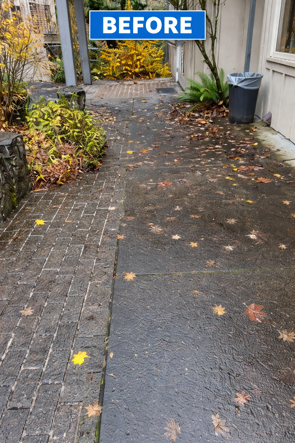 Storefront after pressure washing